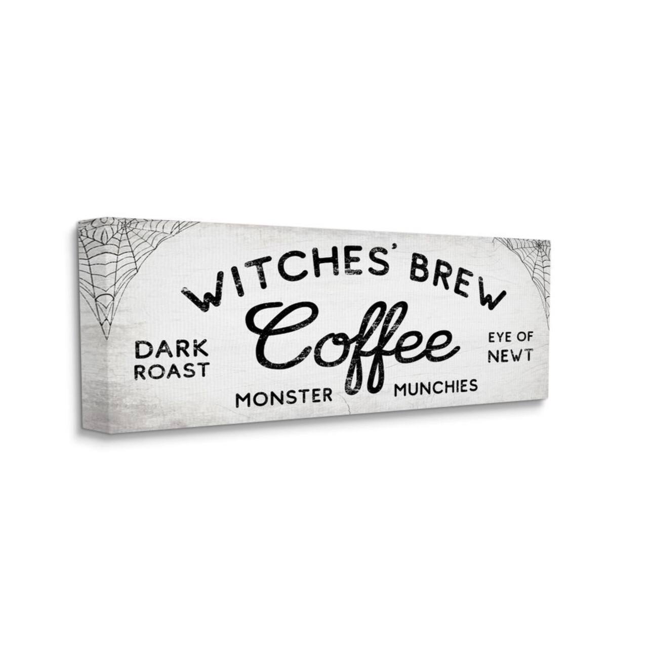 Stupell Industries Witches' Brew Coffee Charming Halloween Design Canvas Wall Art